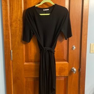 ZARA black dress with front tie